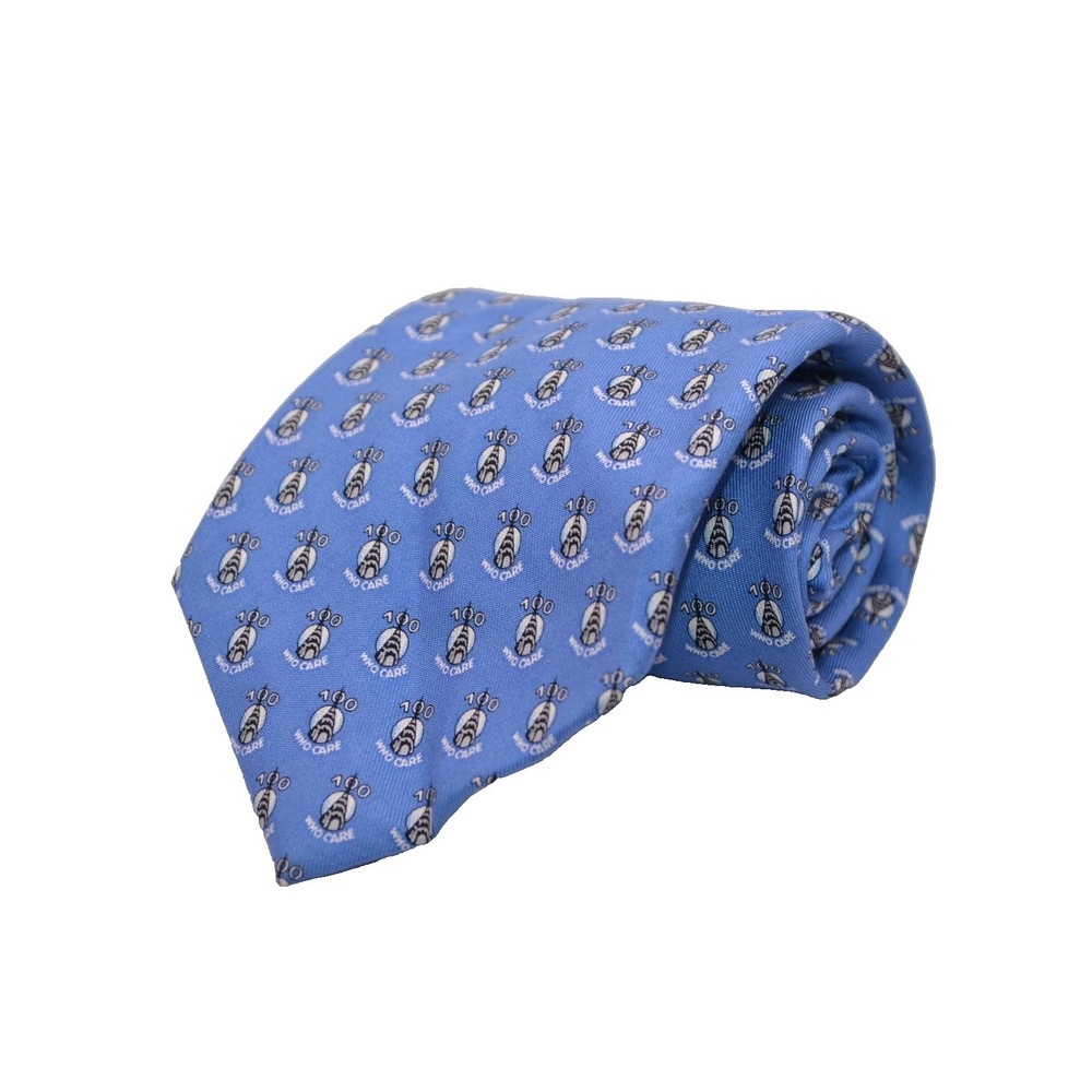 Vineyard Vines Chrysler Building 100 Who Care Tie Blue 100% Silk Made in USA
